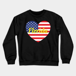 Florida American Flag Heart Crewneck Sweatshirt